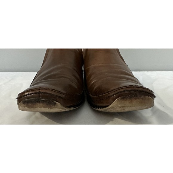 Robert Wayne Mens Dress Shoes Brown Leather Slip On Square Toe Sz 10 US Loafers main image 3
